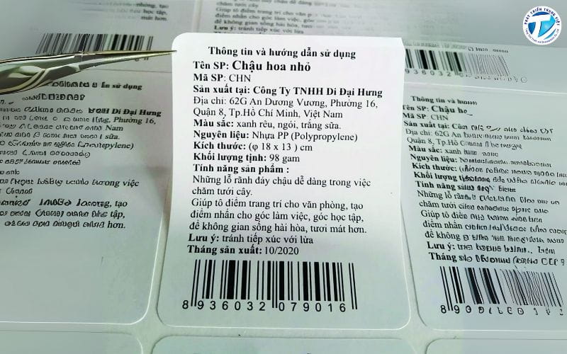 In tem phụ sản phẩm
